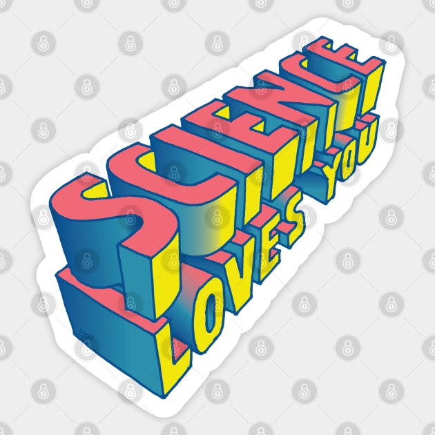 Science Loves You Sticker by kataszep